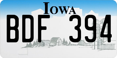 IA license plate BDF394
