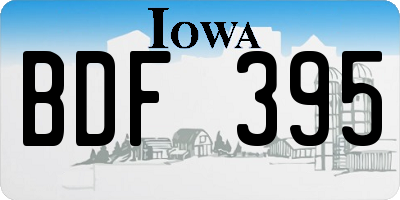 IA license plate BDF395
