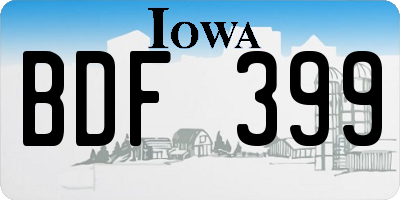 IA license plate BDF399