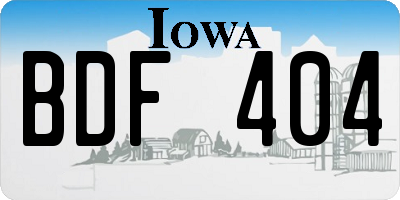 IA license plate BDF404