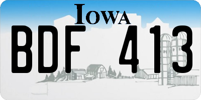 IA license plate BDF413
