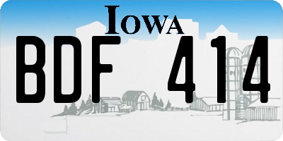 IA license plate BDF414