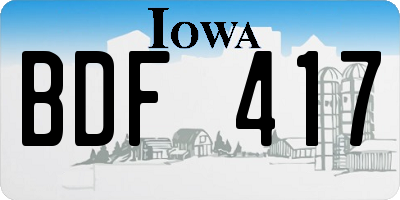 IA license plate BDF417