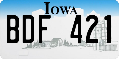 IA license plate BDF421