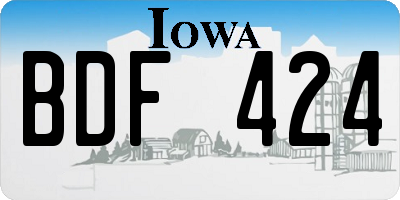 IA license plate BDF424
