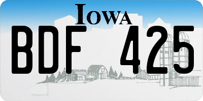 IA license plate BDF425