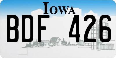IA license plate BDF426