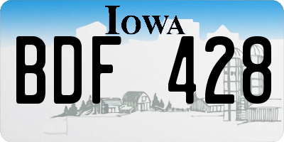 IA license plate BDF428