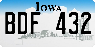 IA license plate BDF432