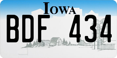 IA license plate BDF434
