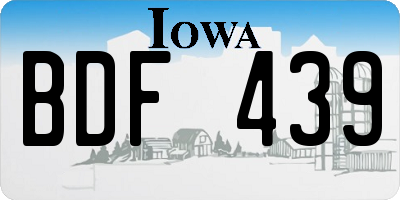 IA license plate BDF439
