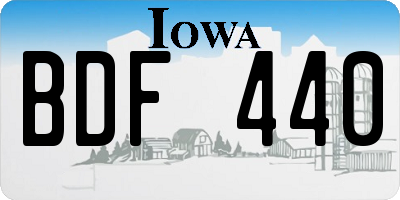 IA license plate BDF440