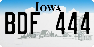 IA license plate BDF444