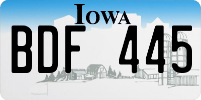 IA license plate BDF445
