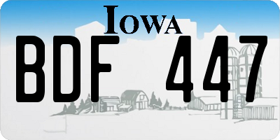 IA license plate BDF447