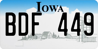 IA license plate BDF449