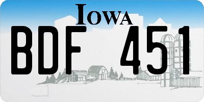 IA license plate BDF451