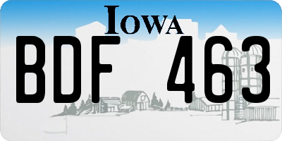 IA license plate BDF463