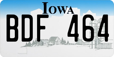 IA license plate BDF464
