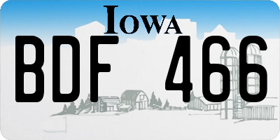 IA license plate BDF466