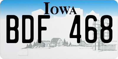 IA license plate BDF468