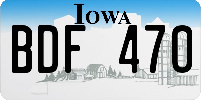 IA license plate BDF470