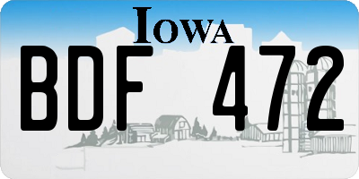 IA license plate BDF472