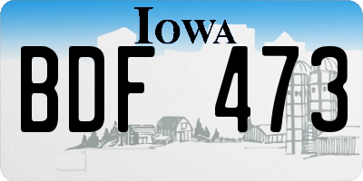 IA license plate BDF473