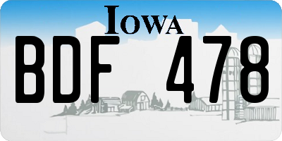 IA license plate BDF478