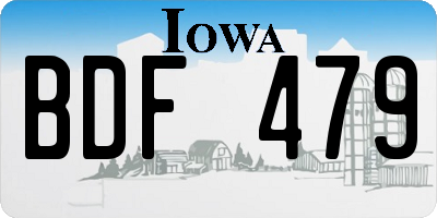 IA license plate BDF479
