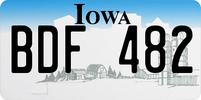 IA license plate BDF482