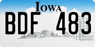 IA license plate BDF483