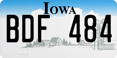 IA license plate BDF484