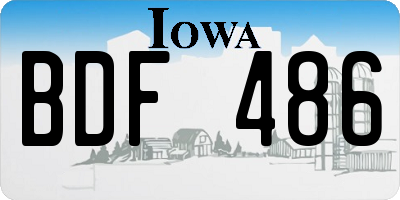 IA license plate BDF486
