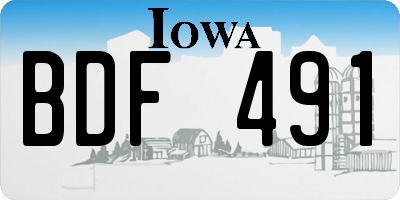 IA license plate BDF491