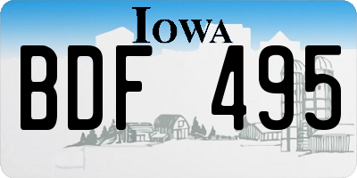 IA license plate BDF495