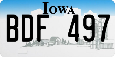 IA license plate BDF497
