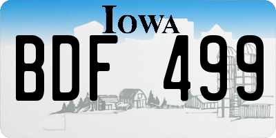 IA license plate BDF499