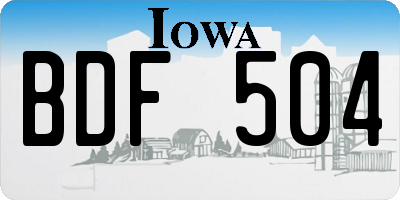IA license plate BDF504