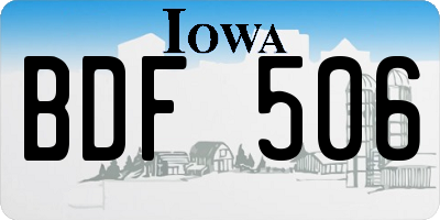 IA license plate BDF506