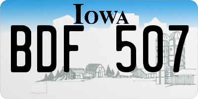 IA license plate BDF507