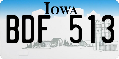 IA license plate BDF513