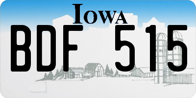 IA license plate BDF515