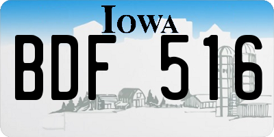 IA license plate BDF516