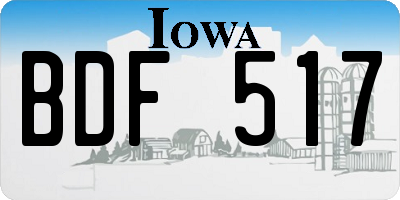IA license plate BDF517