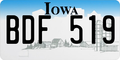 IA license plate BDF519