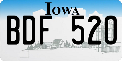 IA license plate BDF520