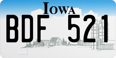 IA license plate BDF521