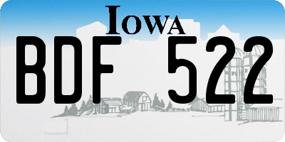IA license plate BDF522