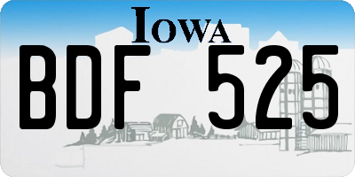 IA license plate BDF525